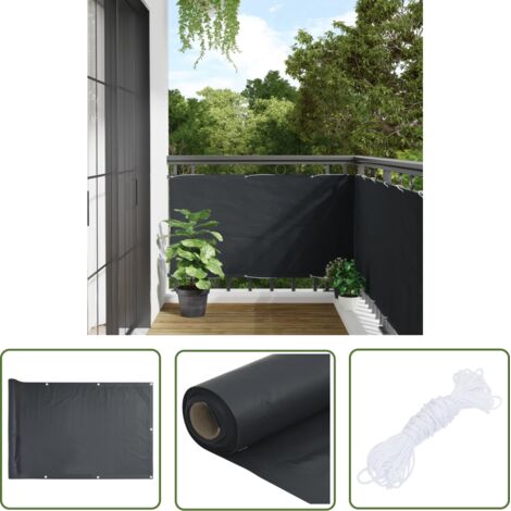 INLIFE Écran de balcon Anthracite Tissu Oxford 75x500 cm (1/5)