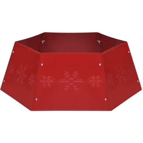 INLIFE Jupe de sapin de Noël Rouge Ø68x25 cm (1/5)