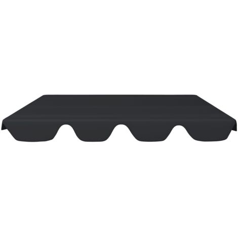 INLIFE Toit de rechange de balançoire 270 g/m² 188/168x110/145 cm Noir (1/5)