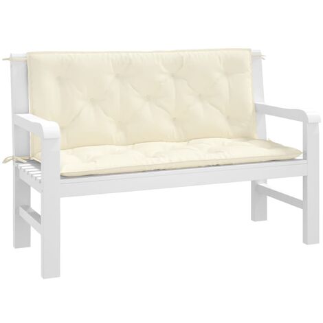 INLIFE Coussin de balancelle Blanc crème 120 cm Tissu (1/5)