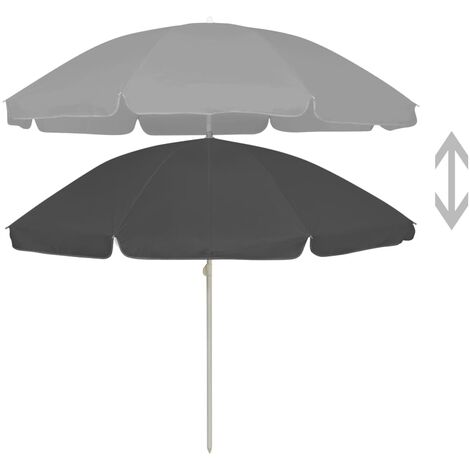 INLIFE Parasol de plage Anthracite 240 cm (1/5)