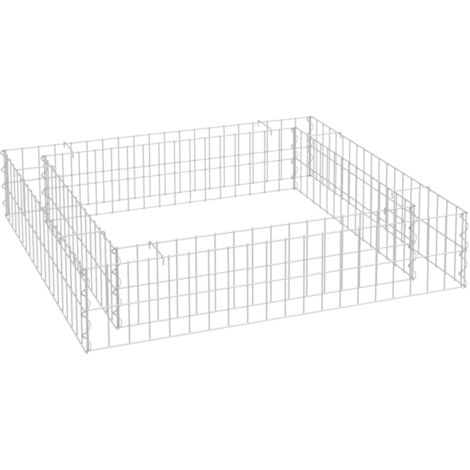 INLIFE Lit surélevé à gabion Acier galvanisé 100x100x20 cm (1/5)