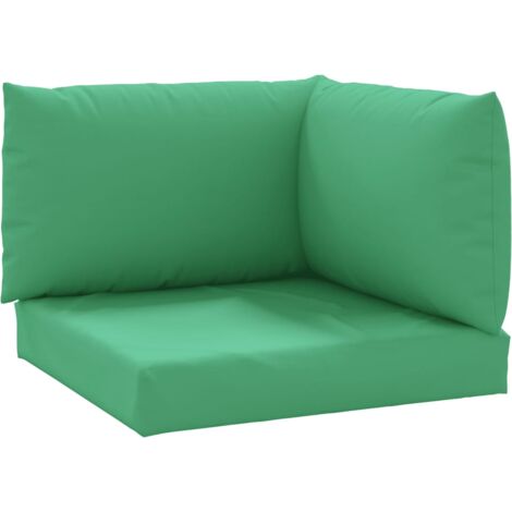 INLIFE Coussins de canapé palette 3 pcs Vert Tissu (1/8)