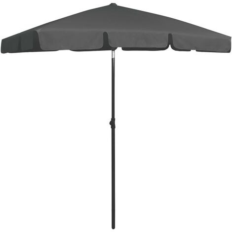 INLIFE Parasol de plage Anthracite 180x120 cm (1/5)
