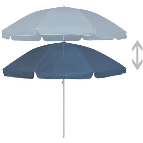 INLIFE Parasol de plage Bleu 240 cm (1/5)