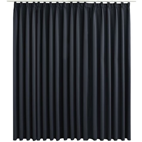 INLIFE Rideau occultant avec crochets Noir 290x245 cm (1/5)