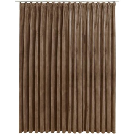 INLIFE Rideau occultant avec crochets Velours Beige 290x245 cm (1/5)