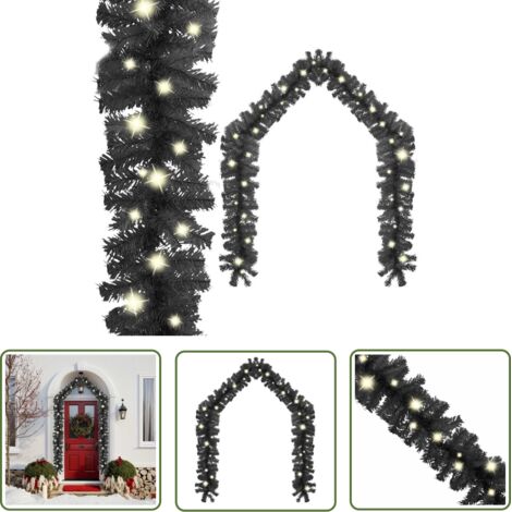INLIFE Guirlande de Noël avec lumières LED 10 m Noir (1/5)