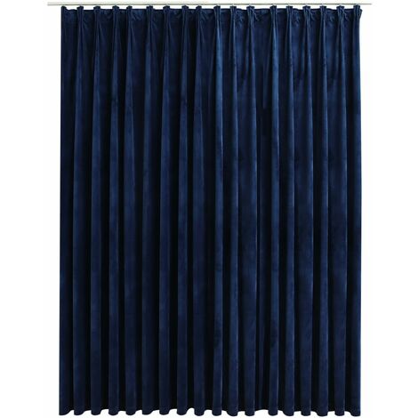 INLIFE Rideau occultant avec crochets Velours Bleu foncé 290x245 cm (1/5)