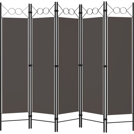 INLIFE Cloison de séparation 5 panneaux Anthracite 200x180 cm (1/5)