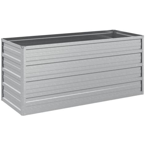 INLIFE Lit surélevé de jardin 100x40x45 cm Acier galvanisé Argenté (1/5)