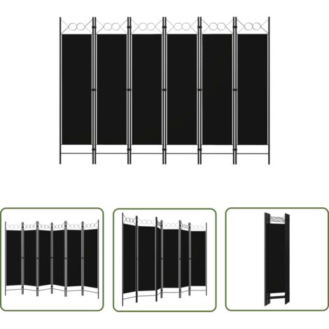 INLIFE Cloison de séparation 6 panneaux Noir 240x180 cm (1/5)