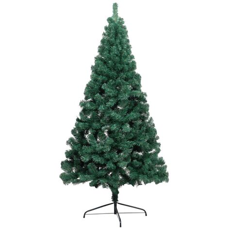 INLIFE Demi-arbre de Noël artificiel avec LED et boules Vert 150 cm (1/5)