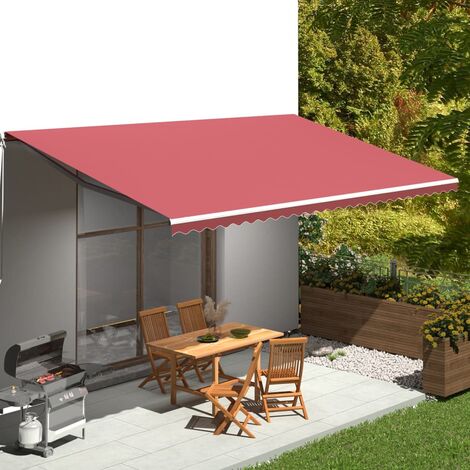 INLIFE Tissu de remplacement pour auvent Bordeaux rouge 6x3 m (1/5)