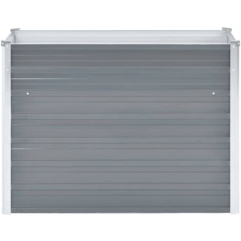 INLIFE Lit surélevé de jardin Acier galvanisé 100x40x77 cm Gris (1/5)