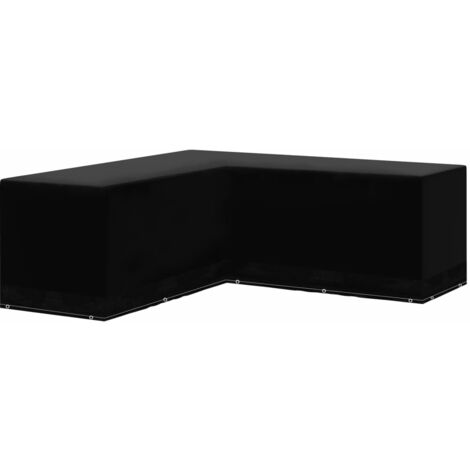 INLIFE Housses de salon de jardin 2pcs Forme L 12 œillets 250x250x90cm (1/5)