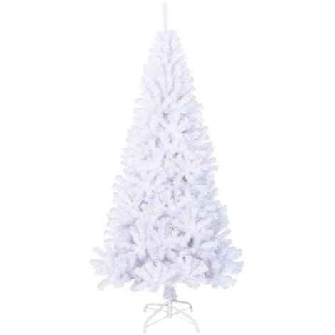 INLIFE Arbre de Noël artificiel avec branches épaisses Blanc 210cm PVC (1/5)