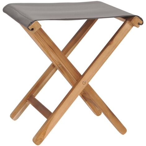INLIFE Chaises pliables 2 pcs Bois de teck solide et tissu Gris foncé (1/5)