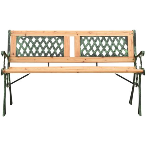 INLIFE Banc de jardin 122 cm Fonte et bois de sapin massif (1/5)