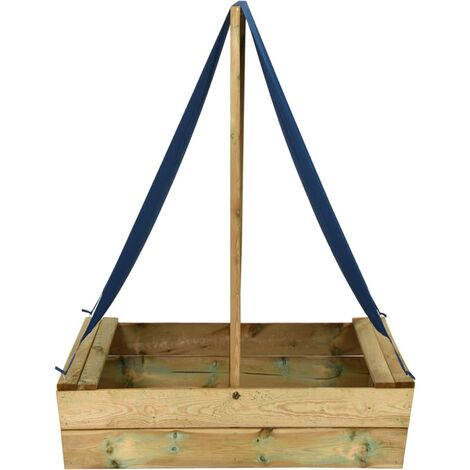 INLIFE Bac à sable avec toit 80x60x97,5 cm Bois de pin imprégné (1/5)
