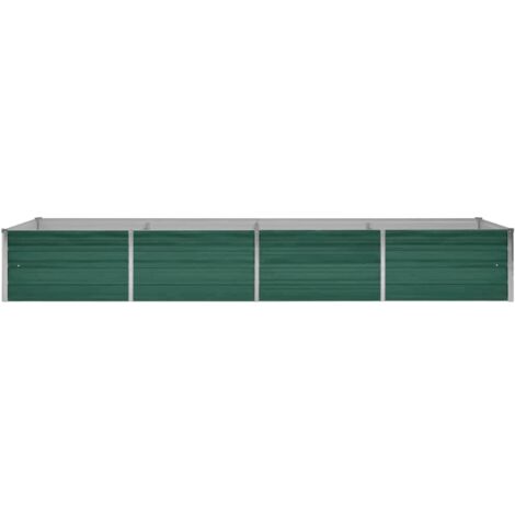 INLIFE Lit surélevé de jardin Acier galvanisé 320x80x45 cm Vert (1/5)