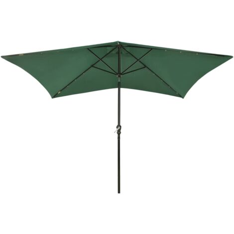 INLIFE Parasol avec LED et mât en acier Vert 2x3 m (1/5)