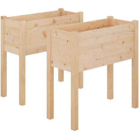 Jardinières d'extérieur 2 pcs 50x50x70 cm Bois d…