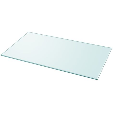 Dessus de table rectangulaire en verre trempé 1200 x 650 mm – Épaisseur 8 mm – Durable et facile à nettoyer – Pour tables à manger et basses – Inlife