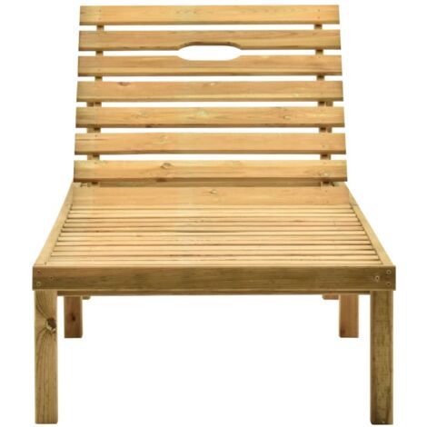 INLIFE Chaise longue de jardin Bois de pin imprégné (1/5)