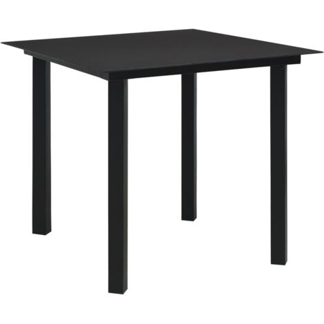 Table à dîner de jardin noire Furniture Limited 80x80 cm en acier