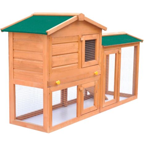 INLIFE Clapier large d'extérieur pour petits animaux de compagnie Bois (1/5)