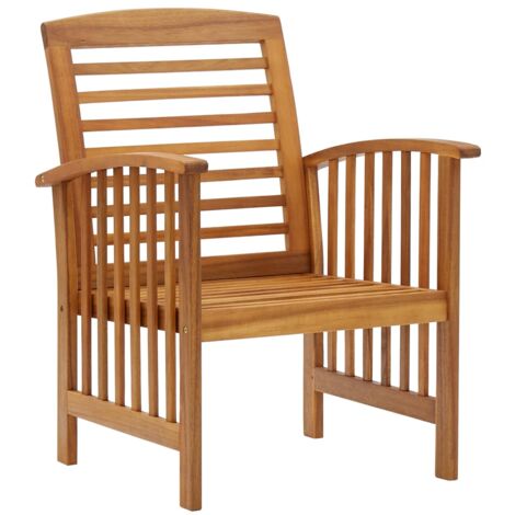 INLIFE Chaises de jardin 2 pcs Bois d'acacia massif (1/5)