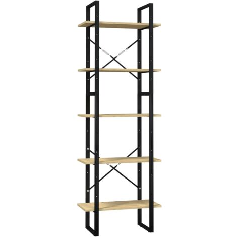 INLIFE Bibliothèque à 5 niveaux 60x30x175 cm Bois de pin (1/5)