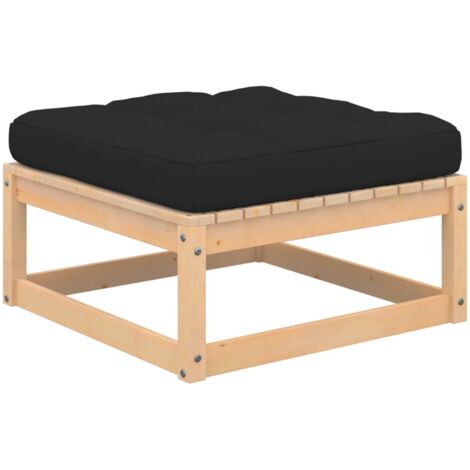 INLIFE Repose-pieds de jardin avec coussins 2 pcs Bois de pin solide (1/5)