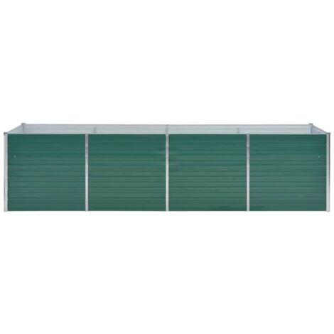 INLIFE Lit surélevé de jardin Acier galvanisé 320x80x77 cm Vert (1/5)