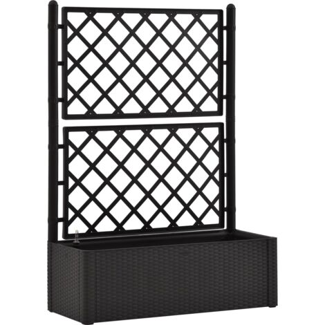INLIFE Lit surélevé de jardin treillis système d'arrosage Anthracite (1/5)