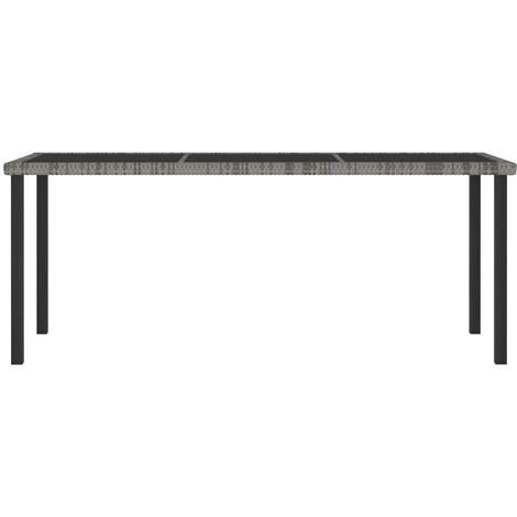 INLIFE Table à dîner de jardin Gris 180x70x73 cm Résine tressée (1/5)