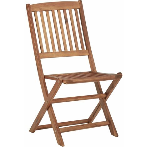 INLIFE Chaises pliables d'extérieur 4 pcs Bois d'acacia solide (1/5)