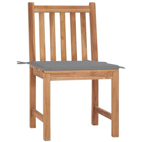 INLIFE Chaises de jardin 2 pcs avec coussins Bois de teck massif (1/5)