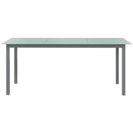 INLIFE Table de jardin Gris clair 190x90x74 cm Aluminium et verre (1/5)