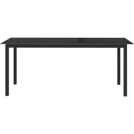 INLIFE Table de jardin Noir 190x90x74 cm Aluminium et verre (1/5)