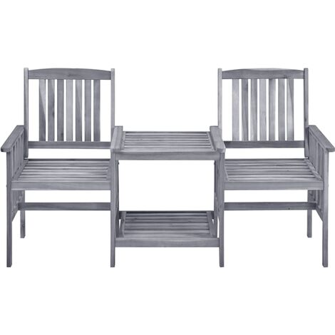 INLIFE Chaises de jardin avec table à thé 159x61x92 cm Bois d'acacia (1/5)