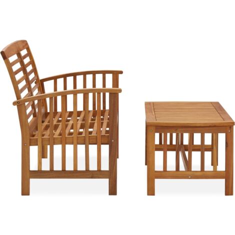 INLIFE Salon de jardin 2 pcs Bois d'acacia solide (1/5)