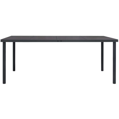 INLIFE Table à dîner d'extérieur Anthracite 190x90x74 cm Acier (1/5)
