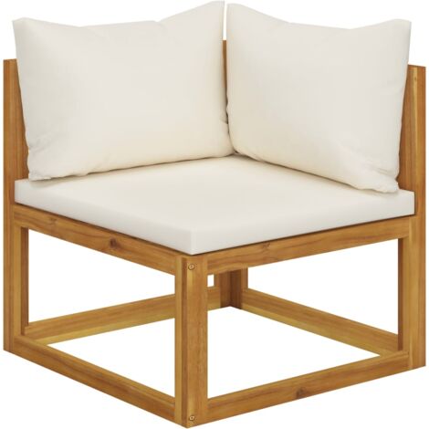 INLIFE Banc de jardin à 2 places avec coussins blanc crème (1/5)