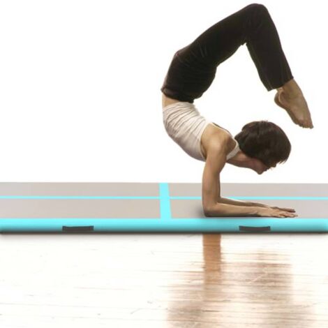 INLIFE Tapis gonflable de gymnastique avec pompe 700x100x10cm PVC Vert (1/5)