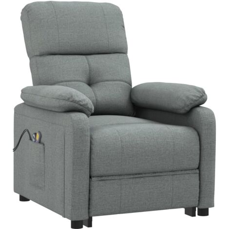 INLIFE Fauteuil de massage inclinable électrique Gris foncé Tissu (1/5)
