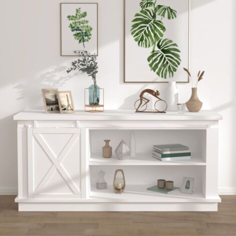 INLIFE Mini kit porte coulissante grange Acier au carbone Blanc 200 cm (1/5)