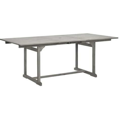 INLIFE Table à dîner de jardin (150-200)x100x75cm Bois d'acacia massif (1/5)