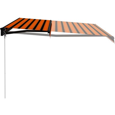 INLIFE Auvent manuel rétractable 450x300 cm Orange et marron (1/5)